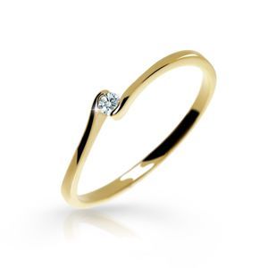 Zlatý zásnubní prsten DF 2947, žluté zlato, s briliantem 48