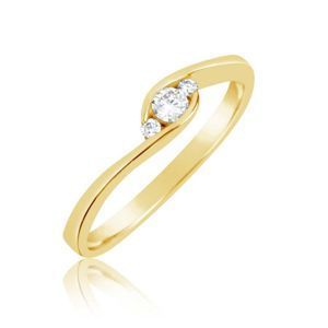 Zlatý zásnubní prsten DF 2954, žluté zlato, s brilianty 62