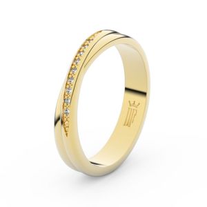 Zlatý dámský prsten DF 3019 ze žlutého zlata, s brilianty 53