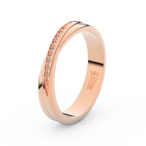 Zlatý dámský prsten DF 3019 z růžového zlata, s briliantem 46 47 48 49 50 51 52 53