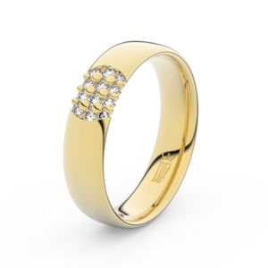 Zlatý dámský prsten DF 3021 ze žlutého zlata, s briliantem 46