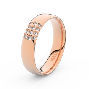 Zlatý dámský prsten DF 3021 z růžového zlata, s briliantem 46 47 48 49 50