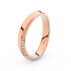 Zlatý dámský prsten DF 3023 z růžového zlata, s brilianty 56