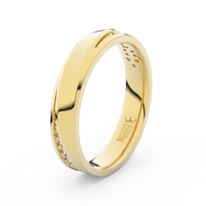 Zlatý dámský prsten DF 3025 ze žlutého zlata, s brilianty 58