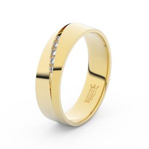 Zlatý dámský prsten DF 3034 ze žlutého zlata, s brilianty 46