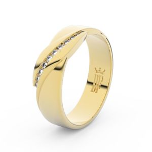 Zlatý dámský prsten DF 3039 ze žlutého zlata, s brilianty 60