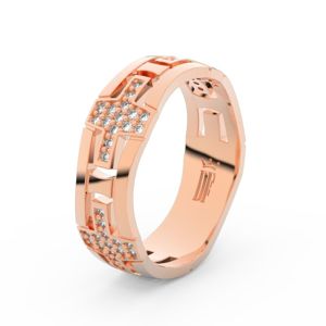 Zlatý dámský prsten DF 3042 z růžového zlata, s briliantem 46 47 48 49 50