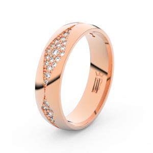 Zlatý dámský prsten DF 3074 z růžového zlata, s briliantem 46 47 48 49 50 51 52 53 54 55