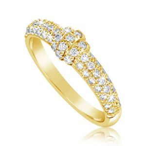 Zlatý dámský prsten DF 3190 ze žlutého zlata, s briliantem 48
