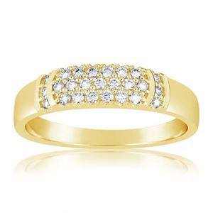 Zlatý dámský prsten DF 3192 ze žlutého zlata, s briliantem 47