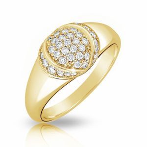 Zlatý dámský prsten DF 3193 ze žlutého zlata, s briliantem 65