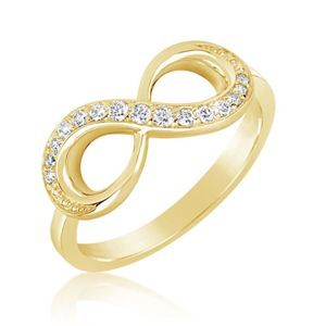 Zlatý dámský prsten DF 3440 ze žlutého zlata, s briliantem 60