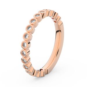 Zlatý dámský prsten DF 3899 z růžového zlata, s briliantem 57