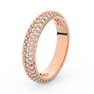 Zlatý dámský prsten DF 3912 z růžového zlata, s briliantem 57