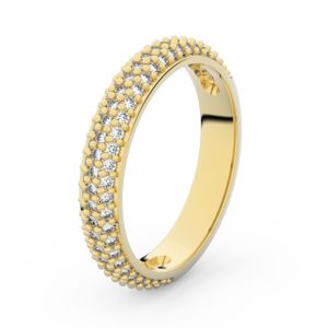 Zlatý dámský prsten DF 3918 ze žlutého zlata, s briliantem 54