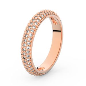 Zlatý dámský prsten DF 3918 z růžového zlata, s briliantem 67