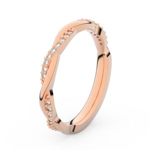 Zlatý dámský prsten DF 3951 z růžového zlata, s briliantem 46 47 48 49 50 51