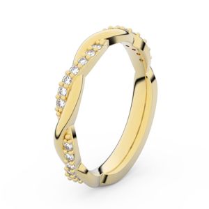 Zlatý dámský prsten DF 3952 ze žlutého zlata, s briliantem 58