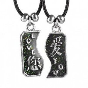 Dvoudílný náhrdelník LOVE YOU s čínskými znaky AB31.17