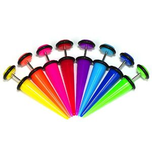 Falešný roztahovák - neonové barvy - Barva piercing: Růžová
