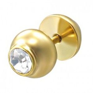 Falešný piercing zlaté barvy s kamenem E13.19