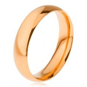 Hladký lesklý prsten z oceli 316L, zlatá barva, 5 mm K3.9