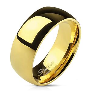 Hladký ocelový prsten ve zlaté barvě - 8 mm - Velikost: 72