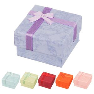 Krabička na náušnice - mramorované pastelové odstíny, s mašličkou - Barva: Fialová