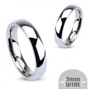 Prsten z chirurgické oceli, stříbrná barva, zrcadlový lesk, 3 mm  SP51.07