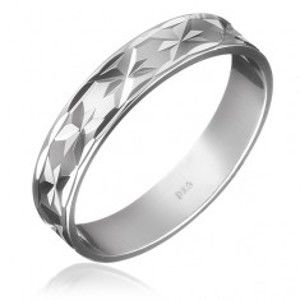 Prsten ze stříbra 925 - gravírované paprsky po obvodu H11.13