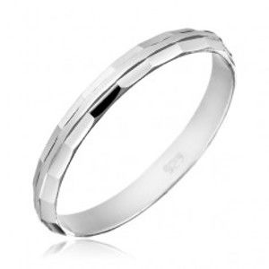 Prsten ze stříbra 925 - zkosené lesklé okraje H13.4