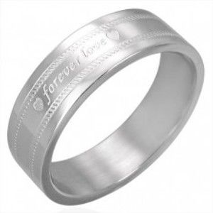 Ocelový prsten s gravírováním FOREVER LOVE F8.20