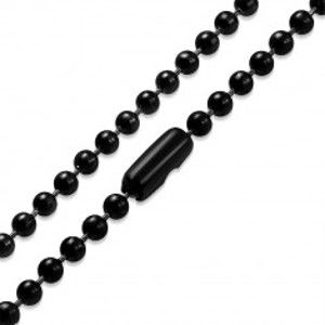 Ocelový řetízek černé barvy - kuličky oddělené krátkými tyčinkami, 2,5 mm SP93.10