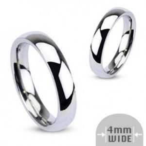 Ocelový prsten - stříbrný, hladký, 4 mm B2.3
