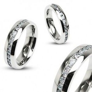 Ocelový prsten - symbol večnosti, zirkony B1.4