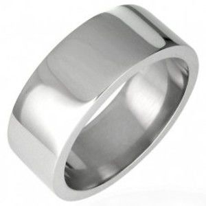 Ocelový prsten lesklý, rovný s hranou 8 mm D7.6
