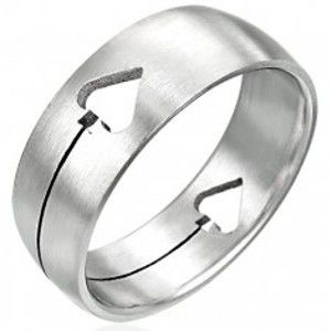 Ocelový prsten Pikový list - Velikost: 68