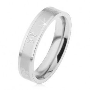 Ocelový prsten pro děti, lesklo-matný povrch stříbrné barvy, motýlci H3.12