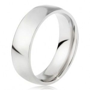 Ocelový prsten s lesklým stříbrným povrchem, 6 mm BB18.02