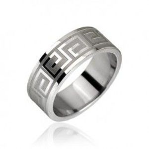 Ocelový prsten s matným řeckým klíčem D14.2/D14.3