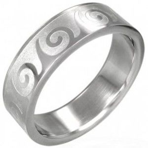 Ocelový prsten s motivem vlnek D6.18