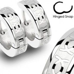 Kruhové ocelové náušnice - stříbrné, lesklé prolínající se CC S24.14