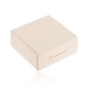 Papírová krabička na dárek - prsten, přívěsek nebo náušnice, krémová barva Y60.6