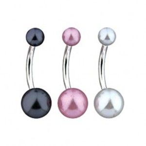 Piercing do bříška - barevná perlová kulička SP07.13/15