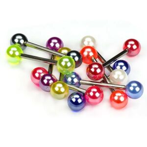 Piercing do jazyka - barevné UV kuličky - Barva piercing: Fialová