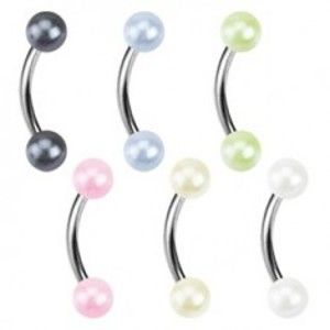 Piercing do obočí - dvě barevné perličky Y13.18