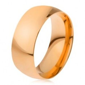 Prsten z oceli 316L zlaté barvy, lesklý hladký povrch, 8 mm H16.15