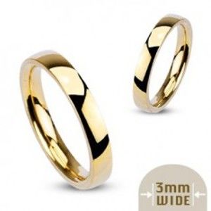 Ocelový prsten zlaté barvy se zrcadlovým leskem - 3 mm K15.4