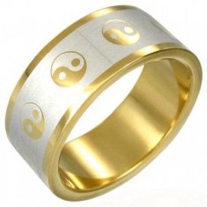 Pozlacený prsten Jin-Jang D6.19