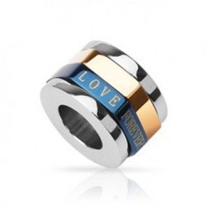 Přívěsek pro zamilované - trojbarevný prstenec, LOVE FOREVER R1.19